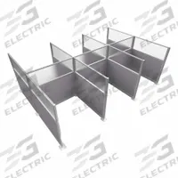 VERSARE Cubicle Kit: 72 in Overall Ht, 48 in_72 in Overall Wd, 9 Panels, Cloud Gray (MPN HPEK-6P4-S-VCLG-FR). Key specifications — Panel Color: Cloud Gray; Brand: VERSARE; Panel Material: Fabric; Window Style: Frosted.
