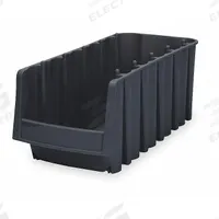 AKRO-MILS Stacking and Nesting Tote: 6 5/8 in x 17 7/8 in x 7 in, Black, 24 lb Load Capacity, Solid (MPN 30776BLACK). Key specifications — Brand: AKRO-MILS; % Recycled Content: 0%.