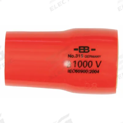 WIHA Insulated Socket: 3/8 in Drive Size, 7 mm Socket Size, 1 1/8 in Overall Lg - 3/8" Drive Metric Insulated Hand Sockets