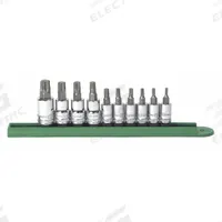 GEARWRENCH Socket Bit Sets: 1 - 25 Pieces, 1/4 in, 3/8 in Drive Size, 10 Pieces, Fixed Insert, Torx (MPN 80722). Key specifications — attr1216280: Fixed Insert; attr1216283: GEARWRENCH; attr1225718: T10 to T55; attr1227491: 1/4 in, 3/8 in.
