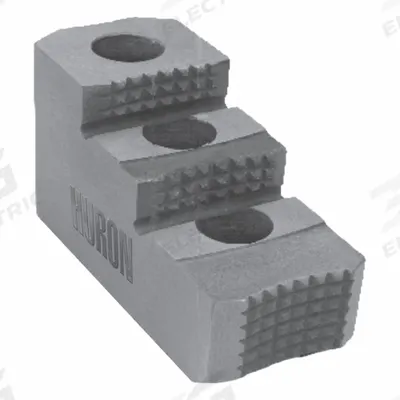 HURON Lathe Jaw: Pointed, Serrated, Steel, For 8 in Chuck - Double-Step Hard Lathe Jaws