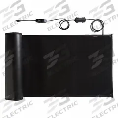 HEATTRAK Snow Melting Mat: Snow Melting Mat, 24 in x 5 ft, 24 in Wd, 5 ft Lg, 1/2 in Thick, 240V AC (MPN HTP24-05B). Key specifications — Brand: HEATTRAK; Color: Black; Product Type: Snow Melting Mat; Standards: CSA 22.2; Wattage Output: 360w; Voltage: 240V AC; Size (WxL): 24 in x 5 ft.
