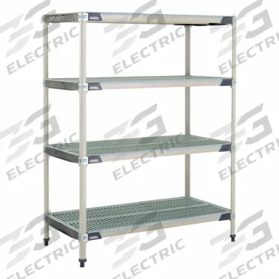 METRO Plastic Industrial Shelving: 18 in x 30 in, 74 in Overall Ht, 5 Shelves - Harsh-Environment Antimicrobial Stationary Plastic Shelving