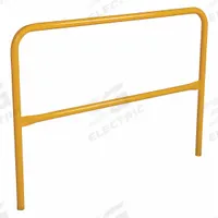 VESTIL Handrail Section: Toe Board Not Included, 2 Rail Levels, 5 ft Overall Lg, 21 in Mid-Rail Ht (MPN VDKR-5). Key specifications — Product Type: Handrail Section; Brand: VESTIL; Color: Yellow; Handrail Shape: Round; Material: Steel; Number of Rail Levels: 2.