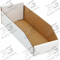 PACKAGING CORPORATION OF AMERICA Corrugated Shelf Bin: 17 in Overall Lg, 6 1/4 in x 4 3/4 in, White (MPN 1W772). Key specifications — Brand: PACKAGING CORPORATION OF AMERICA; % Recycled Content: 30-45%; Manufacturer Part Number: 1W772; Includes Dividers: Dividers Not Included; Electrostatic Discharge: Not Electrostatic Discharge Conductive.