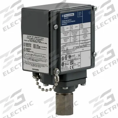 TELEMECANIQUE SENSORS Pressure Switch: 20 psi – 1,000 psi, 9012G Series - Liquid- & Corrosion-Resistant Machine Tool Pressure Switches