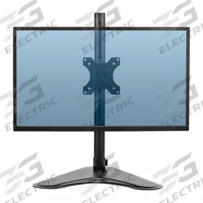 FELLOWES Monitor Arm: Black, Aluminum/Plastic, Free-Standing Mount - Computer Monitor Arms