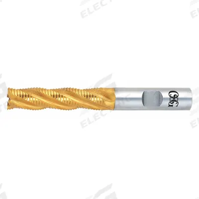 OSG Roughing End Mill: High Speed Steel, TiN Coating, 6 Flute, 1-1/4" Mill Dia - General Purpose High-Speed Steel Roughing End Mills
