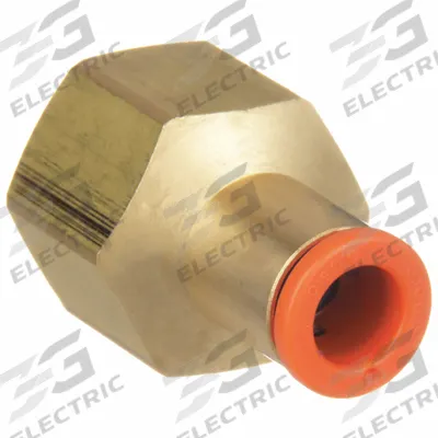 SMC Push-Fit Adapter Fitting: 5/32 in OD x 1/4 in Pipe Size, Push-to-Connect x FNPT - Polybutylene & Brass Tube Fittings