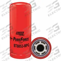 BALDWIN FILTERS Hydraulic Filter: Hydraulic Fluid, 1 3/8"-12 Thread Size, Spin-On, Cellulose (MPN BT8853MPG). Key specifications — Media Material: Cellulose; Brand: BALDWIN FILTERS; Compatible Fluid Type: Hydraulic Fluid; Compatible Vehicle Make: Case IH; Includes: Attached Gasket; Thread Size: 1-3/8"-12.