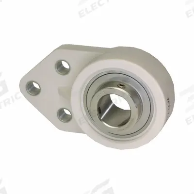 IPTCI BEARINGS 3 Bolt Flange Bearing: Radial Ball, 1 7/16 in Bore, PBT Plastic - Washdown Flange-Mount Ball Bearings