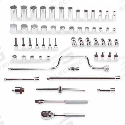 PROTO Socket Wrench Set: 3/8 in Drive, 58 Piece, 12-Point, SAE - SAE Socket Sets with Bit Sockets & Drive Tools