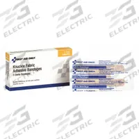 FIRST AID ONLY Adhesive Bandage: Knuckle Bandages, 1 1/2 in Wd, 3 in Lg, Not Metal Detectable (MPN 1-009). Key specifications — Product Type: Knuckle Bandages; Unitized: Unitized; Water Resistance: Not Water Resistant; Brand: FIRST AID ONLY; Latex Content: Latex Free; Metal Detectable: Not Metal Detectable; Package Type: Box; Manufacturer Part Number: 1-009.