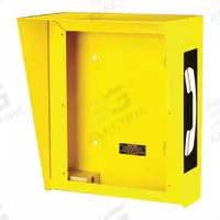 HUBBELL GAI-TRONICS Weatherproof Phone Enclosure: Weather Resistant, Yellow, Hooded Enclosure (MPN 236-001YL). Key specifications — Finish: Polyurethane; Color: Yellow; For Use With: Flush-Mount Telephones; Features: Hooded Enclosure; Manufacturer Part Number: 236-001YL; Brand: HUBBELL GAI-TRONICS; Mounting Location: Surface; Resistance Properties: Corrosion Resistant.