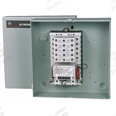 GE Lighting Magnetic Contactor: 10 Poles, 277V AC, 30 A, 2-Wire - Enclosed Mechanically Held Lighting Contactors