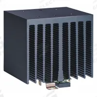 CRYDOM Heat Sink: DIN Rail Heat Sink Mounting, Aluminum, 1°C/W Thermal Resist (MPN HS122DR). Key specifications — Manufacturer Part Number: HS122DR; Fan: Yes; For Use With: Single or Dual Solid State Relays; Material: Aluminum; Heat Sink Mounting Style: DIN Rail; Brand: CRYDOM.