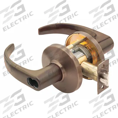STANLEY SECURITY SOLUTIONS Door Lockset: Storeroom Lever Locksets, Bronze, ADA Compliant - Electric Lever Locksets