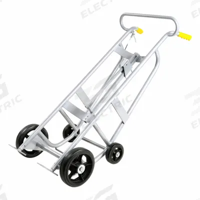 Dayton Drum Hand Truck: For 30 gal_55 gal_85 gal Cntnr Cap - Ergonomic Tilt-Back Corrosion-Resistant Aluminum-Frame Drum Hand Trucks