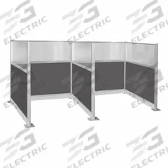 VERSARE Cubicle Kit: 72 in Overall Ht, 72 in Overall Wd, 5 Panels, Charcoal Gray (MPN 1859387). Key specifications — Panel Color: Charcoal Gray; Brand: VERSARE; Panel Material: Fabric; Window Style: Fluted.