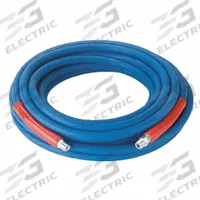 Pressure Washer Hose: 3/8 in ID, 50 ft Lg, Nitrile, Blue, 3/8 in x 3/8 in Fitting Size, 4,000 psi (MPN NPB-4K038-050-MMS). Key specifications — Hose Cover Material: Nitrile; Fitting Type: MNPT X MNPT Swivel; Hose Color: Blue; Hose Configuration: Coupled Assembly; Brand: CONTINENTAL.