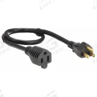 APPROVED VENDOR Extension Cord: Indoor Use, 3 ft Lg, Outlet, 5-15P, 16/3, SJT, Black, 13 A Current (MPN 5XFP8ID). Key specifications — Brand: APPROVED VENDOR; Temperature Rating: -4° to 221°F; NEMA Plug Configuration: 5-15P.