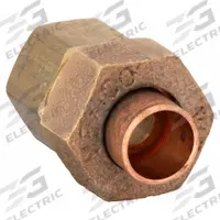 NIBCO Sweat Fitting Union: 3/8 in CTS x 3/8 in Pipe, Cup x FNPT, Bronze (MPN 7333LF 3/8)