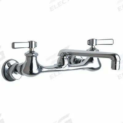 CHICAGO FAUCETS Straight Kitchen/Bathroom Faucet: Wall, Widespread, Cast Brass - Widespread Utility Faucets