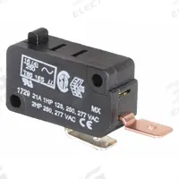 HONEYWELL Miniature Snap Action Switch: Plunger Actuator, 1NO, Quick Connect (MPN V7-1V29E9). Key specifications — AC Contact Rating: 21 A @ 277 V; Electrical Connection: Quick Connect; Series: V7; Brand: HONEYWELL.