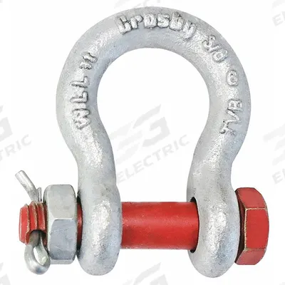 CROSBY Anchor Shackle: Anchor Shackle, 1,500 lb Working Load Limit, 17/32 in Wd Between Eyes - Anchor Shackles for Lifting