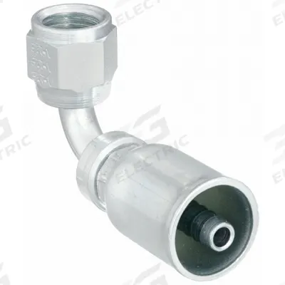 AEROQUIP Hydraulic Crimp Fitting: Steel x Steel, 90° Elbow, -4 For Hose Dash Size - Aeroquip Crimp Hydraulic Hose Fittings with JIC Connection
