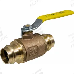 APOLLO Ball Valve: 3/4 in, Bronze, Press x Press, 300 psig Max. Pressure (CWP), Full Port, Two-Piece (MPN 77W14411A). Key specifications — Brand: APOLLO; Handle: Tee.