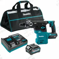 MAKITA Cordless Rotary Hammer Kit: SDS-Plus, 3 1/8 in max, Battery/Rapid Optimum Charger, 4.0 Ah (MPN GRH08M1). Key specifications — attr113796: MAKITA; attr113808: 0 bpm to 4,500 bpm; attr113803: Yes; attr113838: Hammer and Rotate; attr113809: Yes; attr113815: Rapid Optimum Charger.