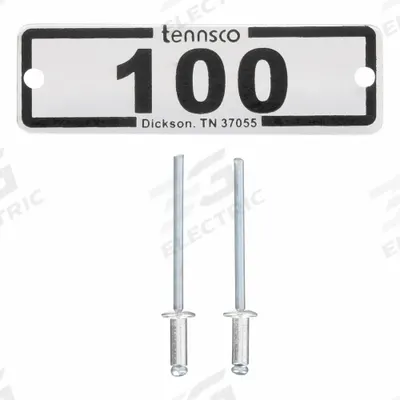 TENNSCO Locker Number Plate: 2 3/8 in x 3/4 in, 25 Plates, 76 to 100, Aluminum - Number Plates