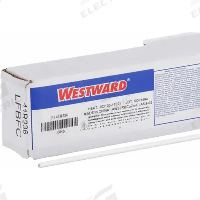WESTWARD Brazing Alloy: Low-Fuming Bronze, 0%, RBCuZn-C, 1/8 in x 36 in - Low-Fuming Bronze Brazing Alloys
