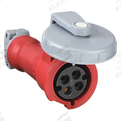 HUBBELL Pin and Sleeve Connector: Red, 480V AC, Three Phase, 30 A, 3 Pole, 4 Wire - Washdown-Rated Connectors