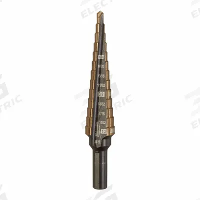 MILWAUKEE Step Drill Bit: 1/8" to 1/2", Cobalt - Cobalt Step Drill Bits