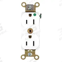 HUBBELL Receptacle: Hospital Grade Fed. Spec., Duplex, 5-15R, White, 125V AC, 15 A, 2 Pole / 3 Wire (MPN HBL8200ILW)