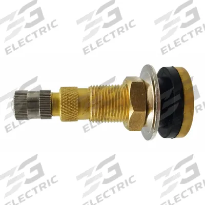 TRU-FLATE Tire Valve: Tubeless Tire Valve, Clamp-In, 180° Valve Stem Angle, Straight - Tire Valve Stems