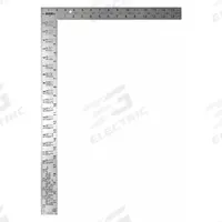 JOHNSON LEVEL Framing Square: 16 in Base Lg, 16 in x 1 1/2 in, 24 in x 2 in, Anti-Rust, Powder, SAE (MPN CS9). Key specifications — attr936133: Printed; attr936134: 1/16 in; attr936137: Octagon; attr934763: JOHNSON LEVEL; attr984589: Inch; attr984960: Steel.