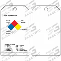 BRADY Tag: Polyester, Rectangle, 5 3/4 in Ht, 3 in Wd, 0.01 in Thick, Indoor/Outdoor, English, 25 PK (MPN 99105). Key specifications — Lamination Type: Not Laminated; Includes: (25) Nylon Ties.