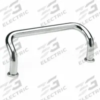 JW WINCO Pull Handle: Threaded Holes, Steel, Silver, 2.52 in Mounting Hole Center to Center, 0.31 in (MPN 425.1-8-64-CR). Key specifications — Screw Size: M4; Brand: JW WINCO; Color: Silver.