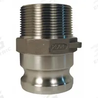 Cam and Groove Adapter: 1/2 in Coupling Size, 1/2 in -14 Thread Size, 1 15/16 in Overall Lg, MNPT (MPN G50-F-SS). Key specifications — Thread Size: 1/2 in -14; Fitting Type: MNPT; Includes Locking Arm: No; Body Material: 316 Stainless Steel; Brand: DIXON VALVE & COUPLING.