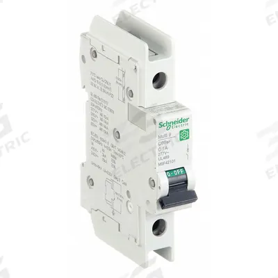 SCHNEIDER Miniature Circuit Breaker: 1 A Amps, 60V DC, 14kA at 120/240V AC - C-Curve, 1-Pole UL489 DIN Rail-Mount Miniature Circuit Breakers