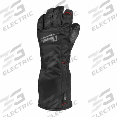 MILWAUKEE Heated Gloves: 2XL Glove Size, Black, 2 hr on High/4 hr on Medium/8 hr on Low - Electronically Heated Gloves