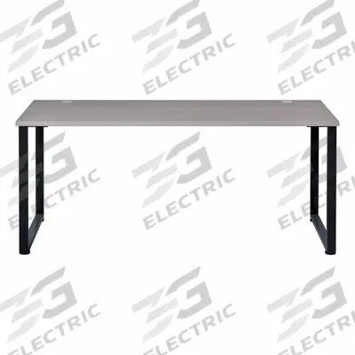 HIRSH Office Desk: Particle Board, Gray, 0 Pedestals, 0 Drawers, 60 in Overall Wd - Writing Desks