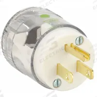 BRYANT Straight Blade Plug: Hospital Grade, 5-15P, 125V AC, 15 A, 2 Pole, 3 Blade, Clear (MPN 8266T)