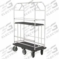 GLARO Bellman Cart: 1 in Frame Dia, 49 in Overall Lg, 25 in Overall Dp, 71 in Overall Ht, Black (MPN 5648-SA). Key specifications — Brand: GLARO; Frame Finish: Satin; Product Type: Bellman Cart; Caster Type: (6) Swivel.