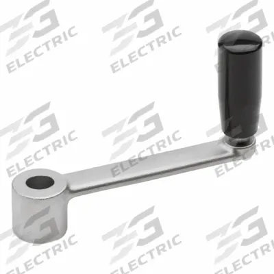JW WINCO Crank Handle: SS w/ Revolving Plastic Grip, 5/8 in Bore Dia - Straight Crank Handles with Revolving Grip