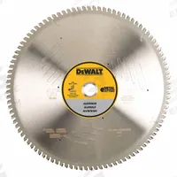 DEWALT Circular Saw Blade: 14 in Blade Dia., 100 Teeth, 0.13 in Cut Wd, 1 in Arbor Size, Solid Stock (MPN DWA7889). Key specifications — attr1116119: DEWALT; attr1145631: Soft Metals.