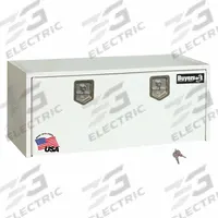 BUYERS PRODUCTS Underbody Truck Box: Underbody Truck Box, Single Drop-Down Door Door, White, Steel (MPN 1702410). Key specifications — Color: White; Brand: BUYERS PRODUCTS; Lock Type: Keyed.